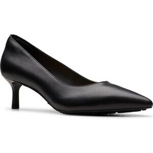 Brand New Clarks Adela Court Black Leather Pumps US 7.5M UK 5D